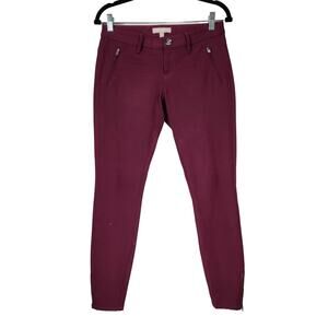 Banana Republic Pants Women Sloan Burgundy Pant w Ankle Zip Size 0
